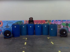 Chada with Blue Barrels